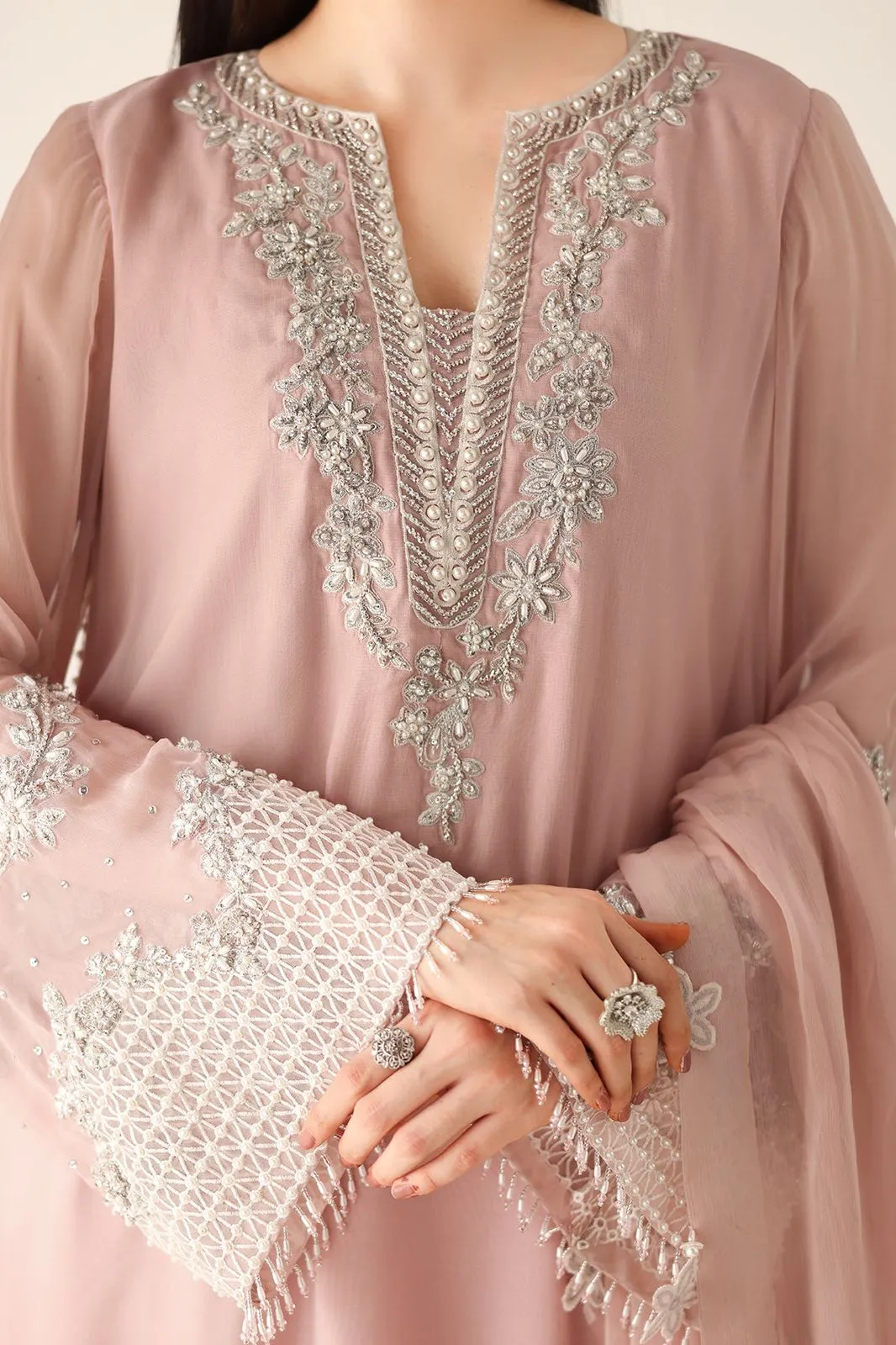LUXURY CHIFFON HAND EMBELLISHED