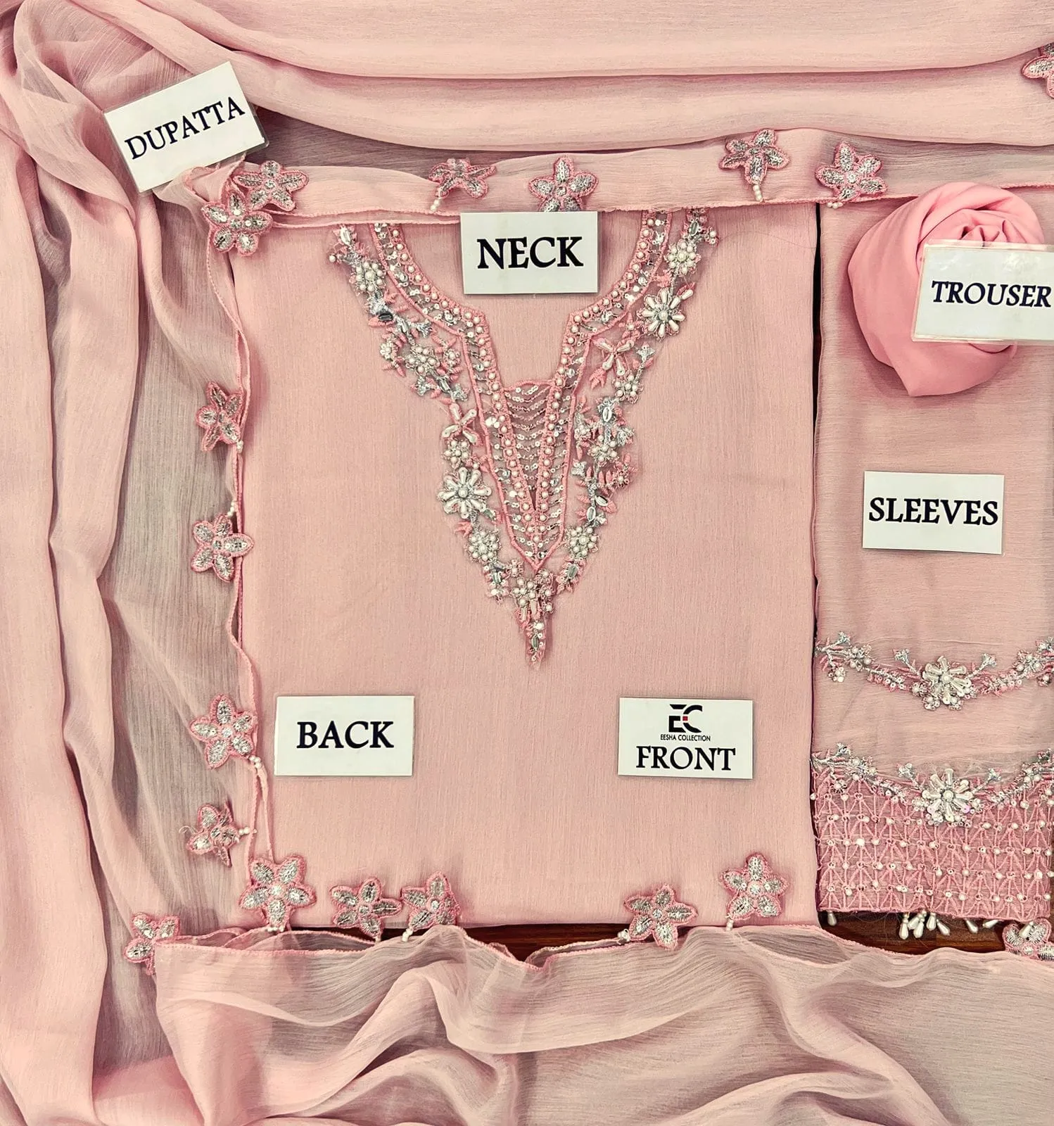 LUXURY CHIFFON HAND EMBELLISHED